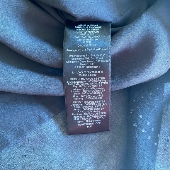 Bebe gold-studded high-low black halter party dress with chiffon overlay - Picture 13 of 14